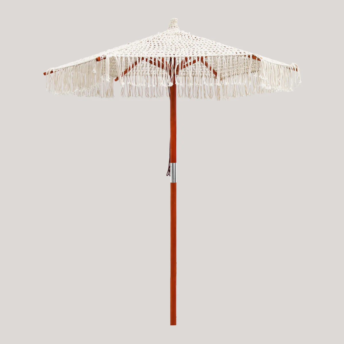 Sombrilla hecha de macramé BINIBECA para exterior ø210x229cm