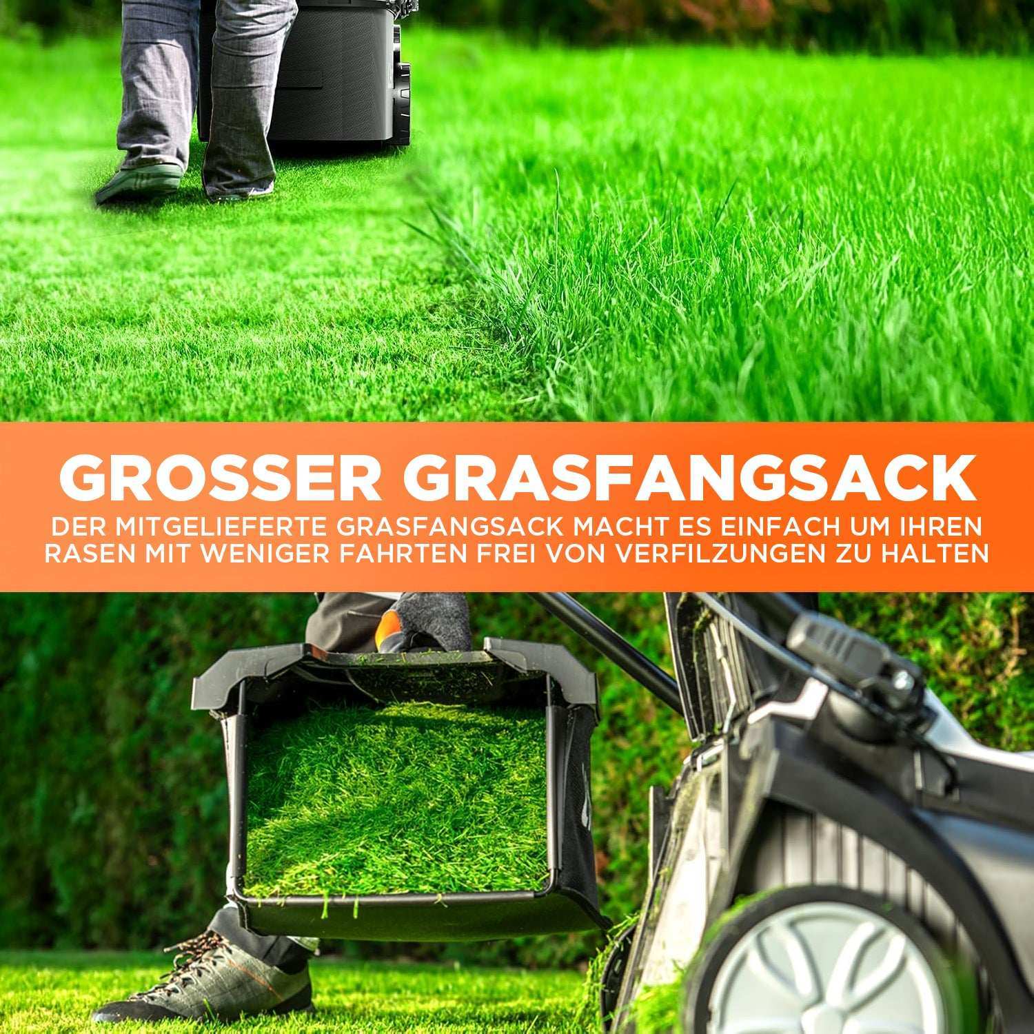 2025 Cortacésped eléctrico inalámbrico U20 2 × 20V 37 cm brushless | Incluye 2 × 4.0 Ah y 2 × 4.0 Ah-SE baterías | Corte fácil hasta 600 m²
