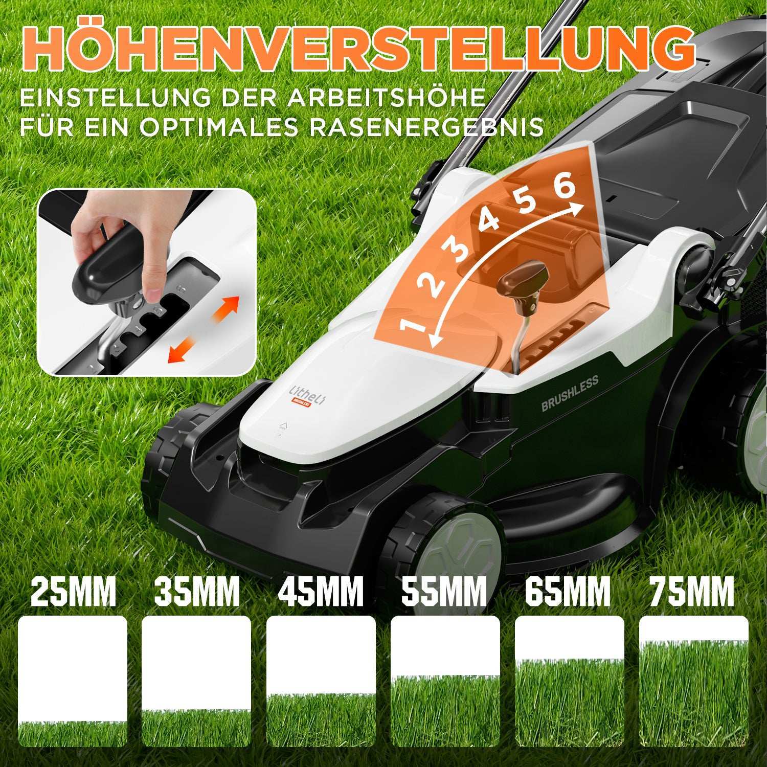 2025 Cortacésped eléctrico inalámbrico U20 2 × 20V 37 cm brushless | Incluye 2 × 4.0 Ah y 2 × 4.0 Ah-SE baterías | Corte fácil hasta 600 m²