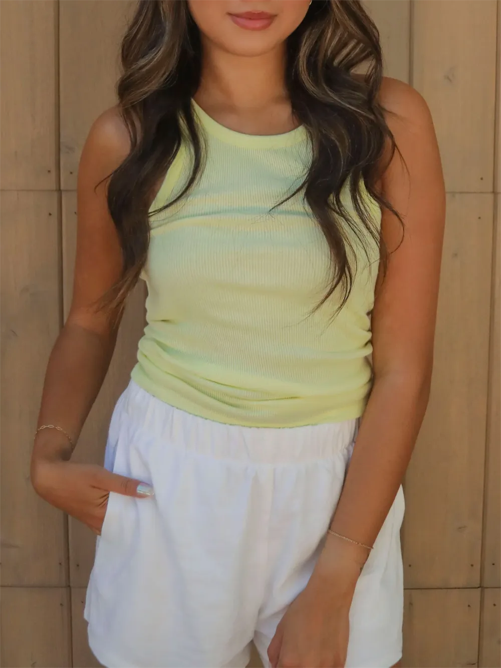 Limeaide Sleeveless Ribbed Knit Tank