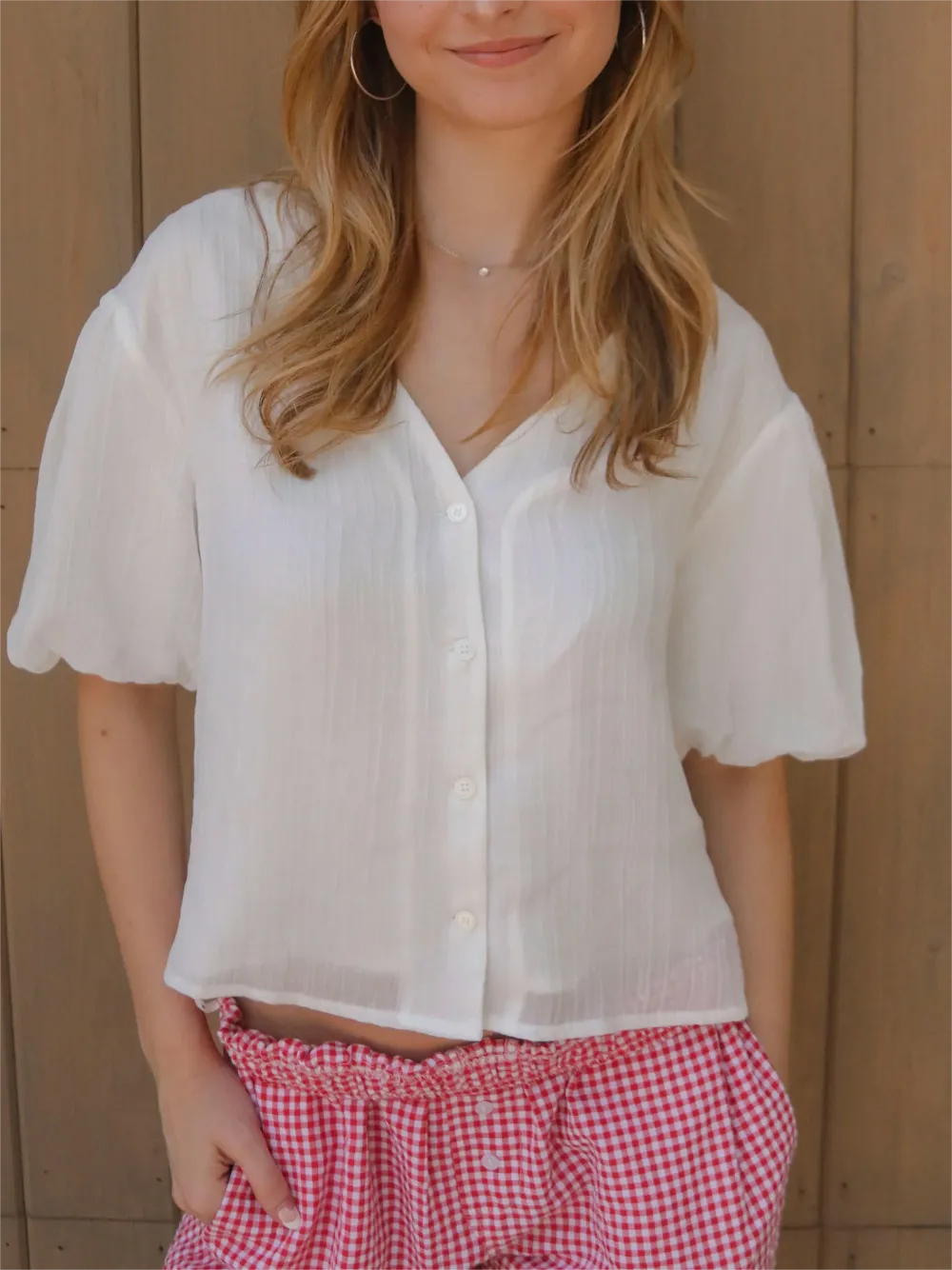 Short Sleeve Sheer Button Down Shirt