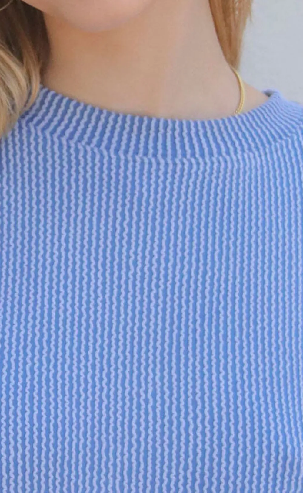 Blue Patterned Short Sleeve Set